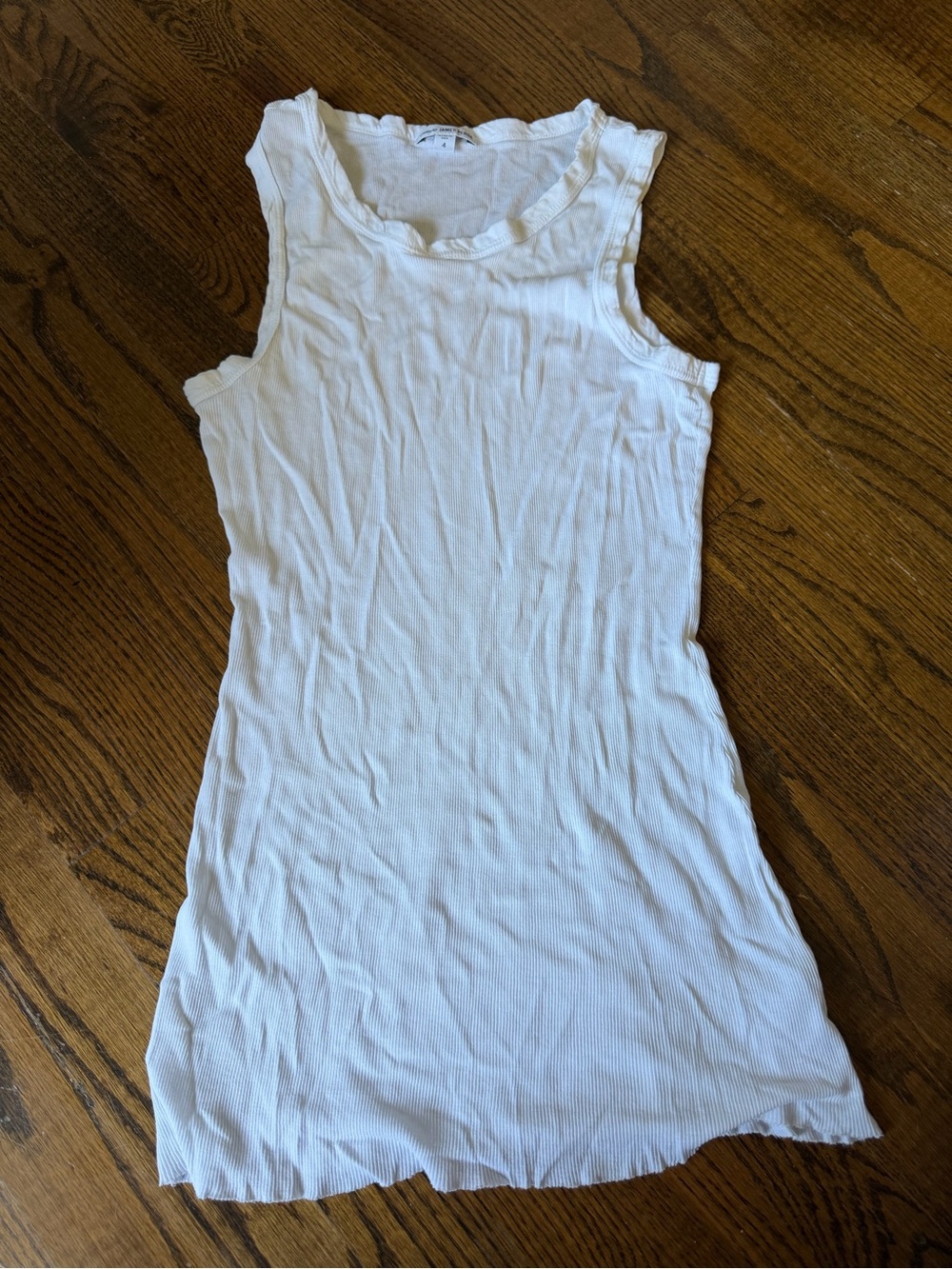 White Sleeveless Ribbed Tank Top
